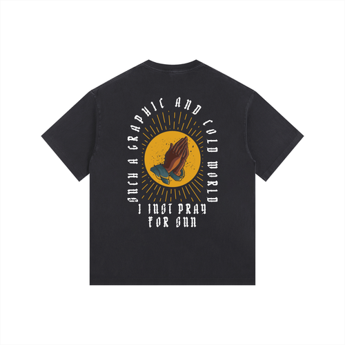 "PRAY FOR SUN" OVERSIZED TEE (BLACK)